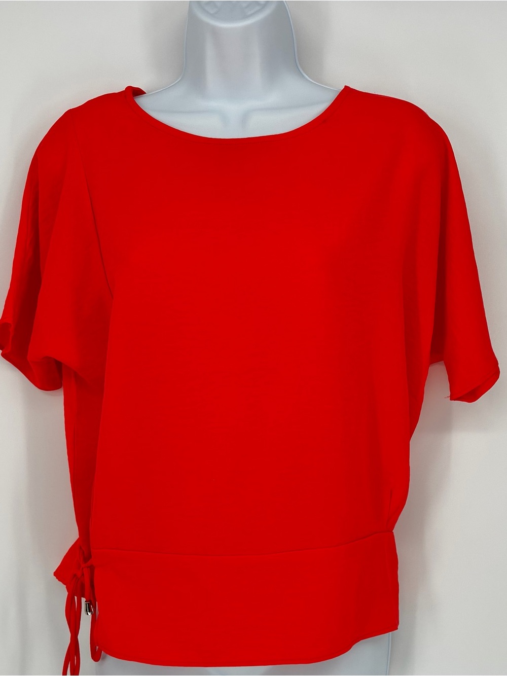 Patrizia Luca Milano Red/Orange Side Tie Dolman Blouse XS